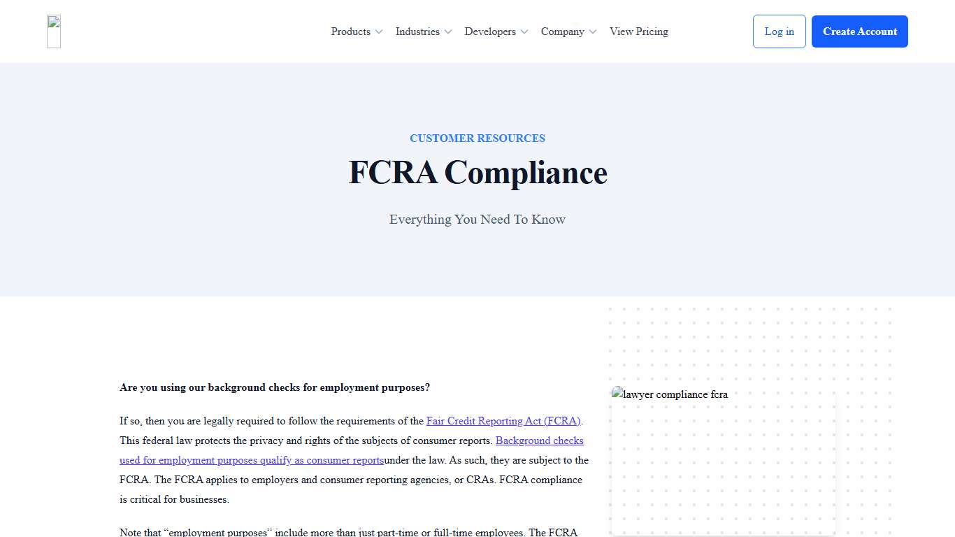 FCRA Compliance | BackgroundChecks.com