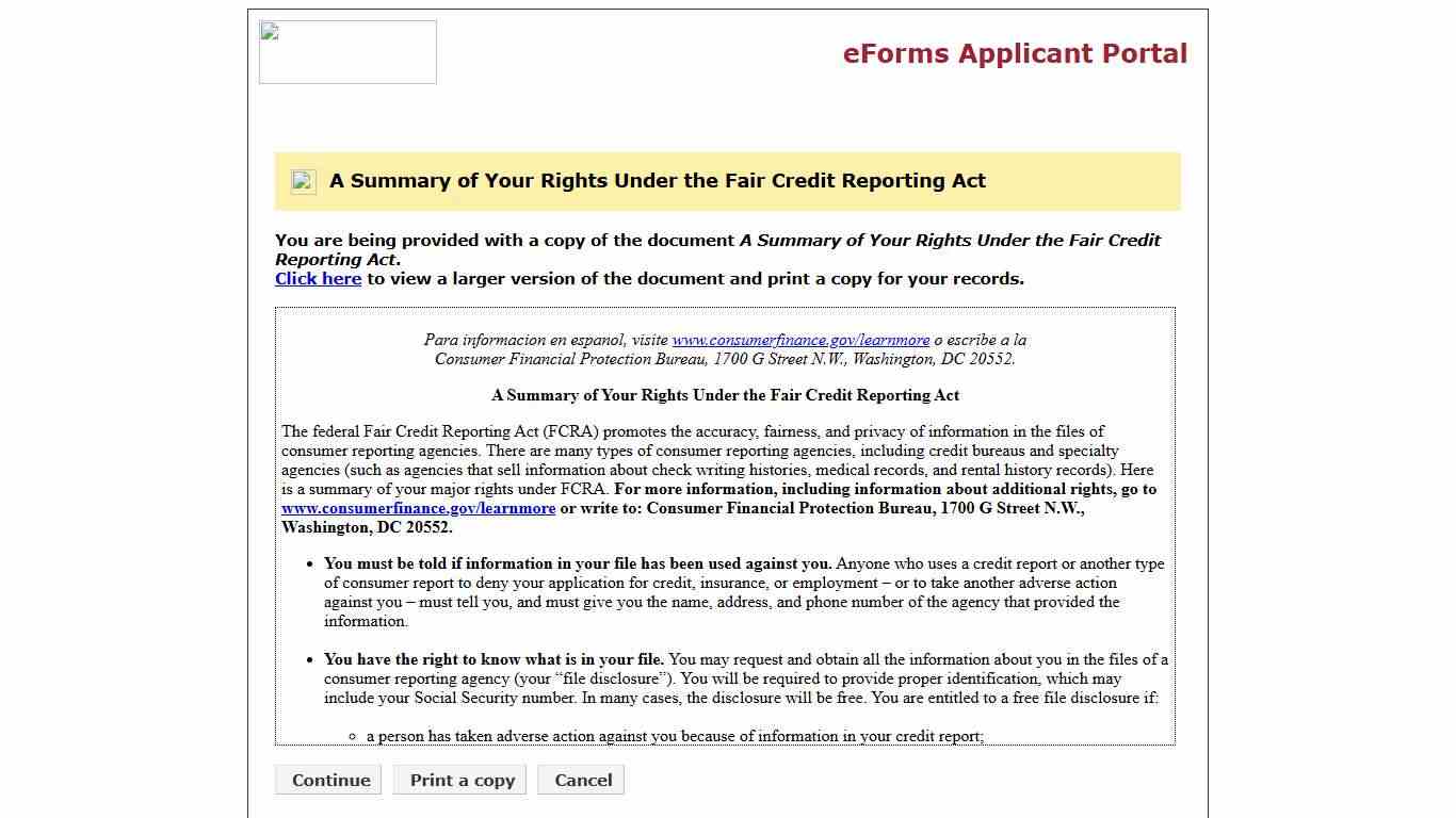 Universal Background Screening - eForms